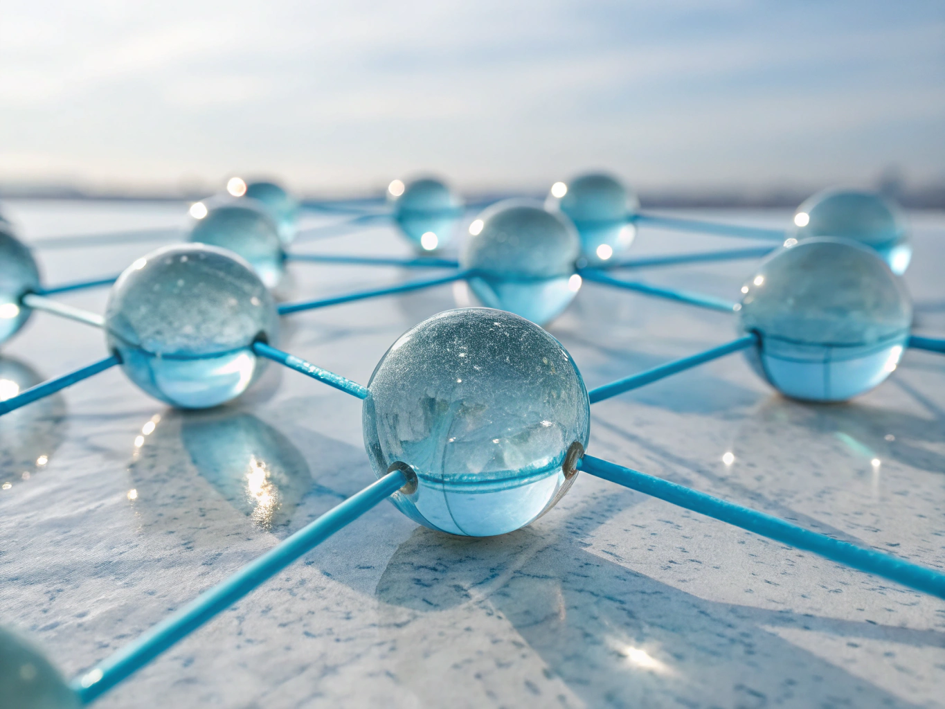 Abstract visualization of AI neural networks and data processing